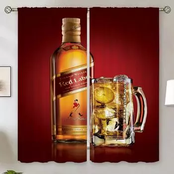 Шторы Johnnie-walker для гостиной, декоративные жалюзи, затемняющие шторы для кварто, таможенная бесплатная доставка, товары, шторы, тюль W50xH70cmx2pcs-CL