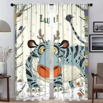 Шторы Makrod Forest для гостиной, тюль для спальни, перегородки, шторы для домашнего интерьера, 2 шт., камера для кухни W50xH70cmx2pcs-CL