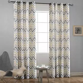 Шторы на окна с узором «Шеврон», желтые и серые, для гостиной, ванной комнаты, домашнего декора кухни 50W160H(CM)x2Panel&Hook красный