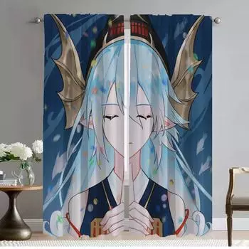 Шторы Онмёдзи для гостиной Шторы для комнаты 2-х панельные перегородки Шторы для домашнего интерьера Шторы для украшения кухни на Хэллоуин W50xH70cmx2pcs-CL