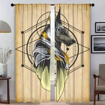 Шторы от комаров, 2 шт., египетские каменные статуи, затемняющие шторы для комнаты, 2 панели, перегородка для украшения Хэллоуина W50xH70cmx2pcs-CL