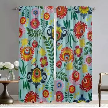 Шторы от комаров, 2 шт., узор в стиле бохо, элегантные шторы для комнаты, перегородка для камеры, занавеска для гостиной W50xH70cmx2pcs-CL