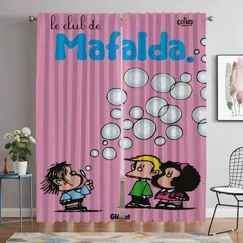 Шторы-разделители Mafaldas, затемняющие шторы для детской комнаты, 2-панельные тюль для украшения на Хэллоуин для спальни, шторы для гостиной W50xH70cmx2pcs-CL