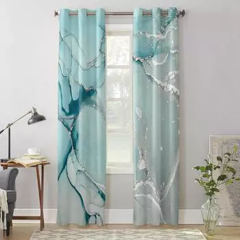 Шторы с мраморной текстурой для спальни, кухни, оконные занавески, занавески для гостиной 135W x 60H(cm)