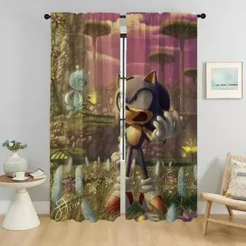 Шторы Sonices для детской комнаты, противомоскитные шторы для камер, тюль для спальни, занавески для гостиной, украшения на Хэллоуин W50xH70cmx2pcs-CL