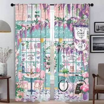 Шторы Spring City для окон в комнату, 2 панели, противомоскитные шторы, тюль для спальни, домашний интерьер, шторы, перегородки W60xH90cmx2pcs-CL