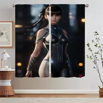 Шторы Stellar Blade для украшения гостиной, подхваты для оконных штор, домашний интерьер, шторы, жалюзи, тюль на кухне, завитки W50xH70cmx2pcs-CL