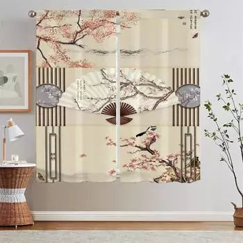 Шторы в древнекитайском стиле, затемняющие шторы, подхваты для штор, роскошные шторы для гостиной, перегородка для камеры, украшение спальни W50xH70cmx2pcs-CL