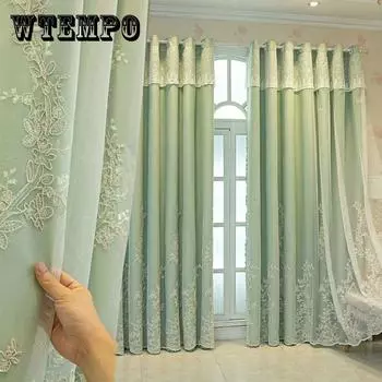 Шторы в европейском стиле для гостиной, столовой, спальни, роскошные атмосферные вышитые шторы для дверей, окон, декор комнаты 2PC W150cm x L270cm