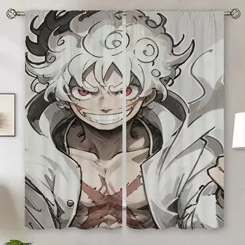 Шторы-занавески для детской комнаты Шторы для спальни Подхваты для штор в гостиную Тюль в кухонной перегородке Рождество W50xH70cmx2pcs-CL