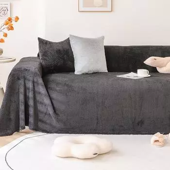 Shu Cotton Velvet Sofa Cover Towel All-Inclusive Universal Winter Plush Sofa Cover Anti-Scratching Cushion 180*130cm