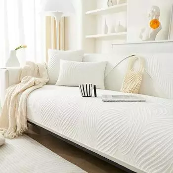 Шу хлопчатобумажная жаккардовая диванная подушка, однотонная полосатая диванная подушка, чехол для дивана для гостиной, нескользящий утолщенный чехол для дивана 50x70