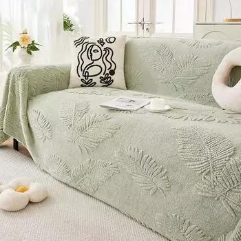 Шу Хлопковое Бархатное Трехмерное Тисненое Диванное Полотенце Полное Покрытие Ткань Ins Стиль Зимний Теплый Чехол Для Дивана Универсальный Универсальный Чехол Одеяло 180*130cm
