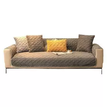 Шу хлопок плюшевые диванные подушки зимние нескользящие подушки утолщенные теплые диванные чехлы простые современные зимние диванные полотенца 70*70cm