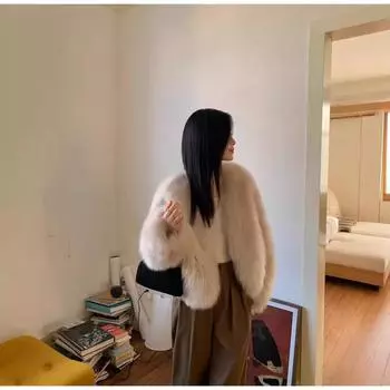 Шуба из финской лисы Mo Shang Weiyang короткая и средняя, легкая, роскошная женская, простая и милая корейская зимняя S