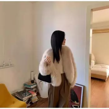 Шуба из финской лисы Mo Shang Weiyang короткая и средняя, легкая, роскошная женская, простая и милая корейская осенне-зимняя женская S