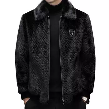 Шуба из меха норки, мужская зимняя короткая куртка, новая толстая шуба из искусственного меха енота XXXXL