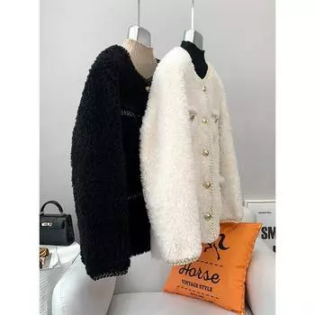 Шуба из овечьей шерсти женская шуба из овечьей шерсти короткая интегрированная, новая зимняя легкая S57.5kg or less