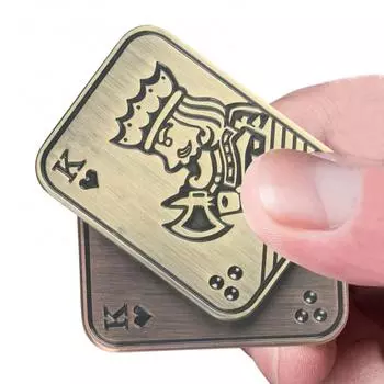 Shuffle EDC KK Lucky Poker Coin Антистресс Техасская новинка Непоседа игрушки щипцы металлические магнитные игрушки Холдем украшение офисного стола King
