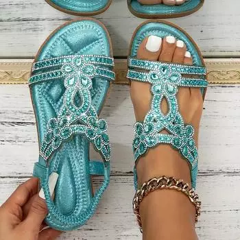 Shui Zuan Cool Sandals женские новые летние модные женские туфли больших размеров в стиле бохо 35 темно-синий