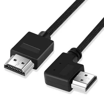 SHULIANCABLE Ультратонкий 8K HDMI 90 градусов, изогнутый влево, гибкий тонкий высокоскоростной кабель, разъем «папа-папа», компьютерный HDTV 2.1, Г-образный кабель, Г-образный 4K при 120 Гц