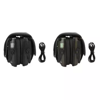 Шумоподавление защитные наушники защита ушей складные наушники для защиты слуха от стрельбы Black
