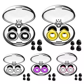 Шумоподавляющие бесшумные металлические силиконовые беруши с петлей-кольцом для сна и плавания золотой/жёлтый