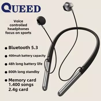 Шумоподавляющие наушники ANC с двумя ушами и сверхдолгим сроком службы, активируемые голосом, Bluetooth-наушники 5.3 Магнитные бежевый