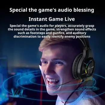 Шумоподавляющие наушники с амбушюрами из пеноматериала с эффектом памяти, универсальные, легкие, объемный звук, игровые чёрный