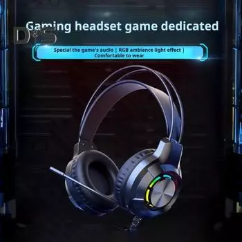 Шумоподавляющие наушники с амбушюрами из пены с эффектом памяти. Универсальная легкая игровая проводная гарнитура с объемным звуком и микрофоном. чёрный