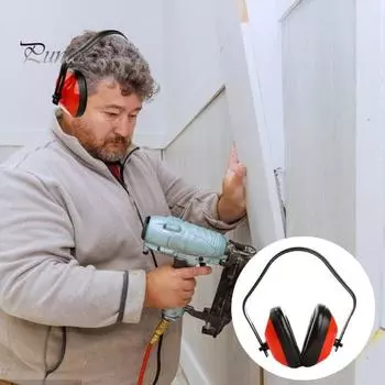 Шумоподавляющие наушники Защита органов слуха Промышленная безопасность Регулируемые наушники для работы Стрельба Скашивание Строительство Шумоподавляющие наушники красный