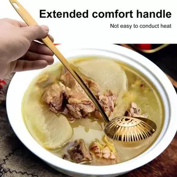 Шумовка из нержавеющей стали для жарки, готовки, 2 в 1, шумовка, дуршлаг с длинной ручкой, сито, совок для тушеных макаронных изделий, лапши серебряный