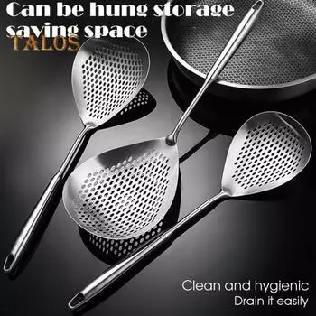 Шумовка из нержавеющей стали и зажим для пасты, шумовка, дуршлаг, многоцелевой кухонный инструмент для сервировки, процеживания A