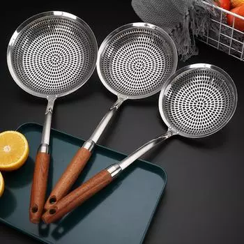Шумовка Ложка Эргономичная Ручка Многофункциональная Паста Сито Ложка для Приготовления Картофельных Чипсов Кухня Жарка Сушка