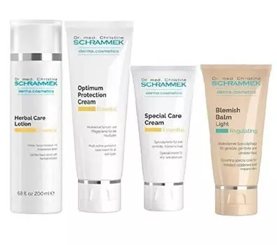 Shuramek PEEL Home Care Set Herbal Care Lotion 2 Special Care Cream 2 Blemish Balm 30ml Optimum Protection Cream GREEN 4-piece (Blemish Color