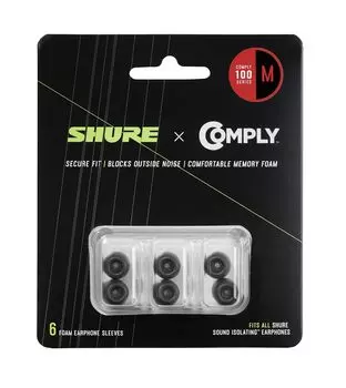 Shure Comply Replacement Soft Foam Ear Pads M Size 3 Pairs for SE AONIC High Sound Isolation Earphones EACYF1-6M []