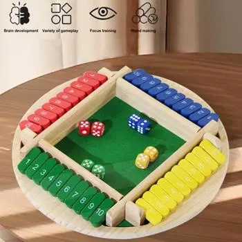 Shut The Box Настольная игра 4-сторонняя образовательная математическая игра с числами и кубиками для 4 игроков для детей