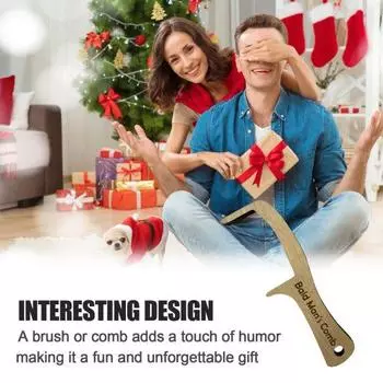 Шутка про лысого человека, расческа для волос, деревянная беззубая расческа, расческа для волос, инструмент для ухода за лысым человеком, шутка про расческу, подарок для друзей лысых мужчин