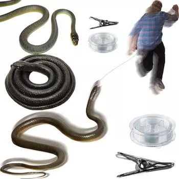 Шутка со змеей и зажимом для веревки Смешная большая реалистичная резиновая змея Шутка со змеей и зажимом для резиновой поддельной модели змеи
