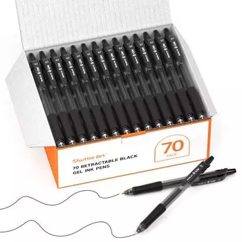 Shuttle Art Gel Ballpoint Gel Gel Knock Set of Quick с офисными пишущими инструментами Pen, Pen, Ink, Type, Black, 70, 0,7 мм, Dry, Clip, Notebooks,