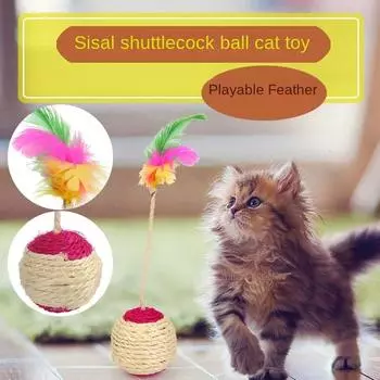 Shuttlecock Cats for Cats Accessories Feather Claw Toys Interactive Things Grinder Games Blanket Colors Cats. 1-3pcs Pet Toy 1pc