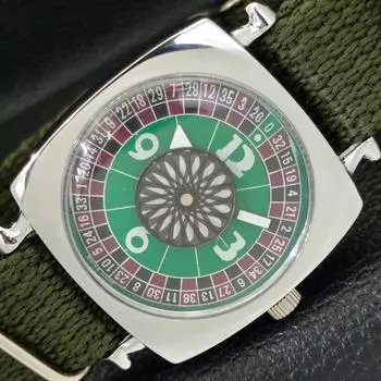 ШВЕЙЦАРСКИЕ МУЖСКИЕ ЧАСЫ С РУЧНЫМ ЗАВОДОМ В СТИЛЕ АРТ-ДЕКО, ВОССТАНОВЛЕННЫЕ, ЦИФЕРБЛАТ ЗЕЛЕНОГО ЦВЕТА a431202-2 R106-a431202