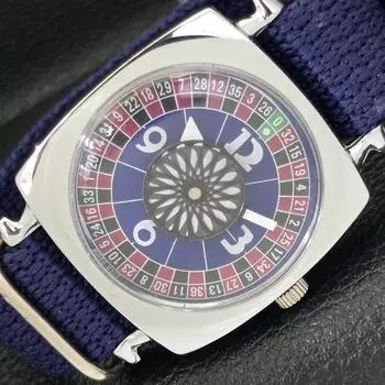 ШВЕЙЦАРСКИЕ МУЖСКИЕ ЧАСЫ С РУЧНЫМ ЗАВОДОМ В СТИЛЕ АРТ-ДЕКО, ОТРЕМОНТИРОВАННЫЕ, С ЦИФЕРБЛАТОМ СИНЕГО ЦВЕТА a431239-2 R106-a431239