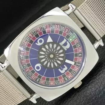 ШВЕЙЦАРСКИЕ МУЖСКИЕ ЧАСЫ С РУЧНЫМ ЗАВОДОМ В СТИЛЕ АРТ-ДЕКО, ОТРЕМОНТИРОВАННЫЕ, С ЦИФЕРБЛАТОМ СИНЕГО ЦВЕТА a431248-2 R106-a431248