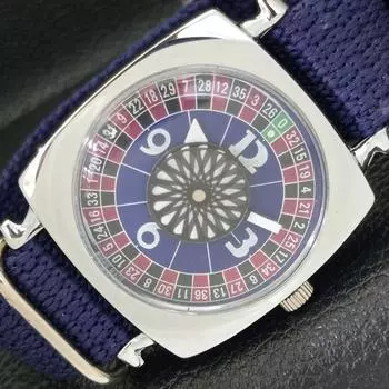 ШВЕЙЦАРСКИЕ МУЖСКИЕ ЧАСЫ С РУЧНЫМ ЗАВОДОМ В СТИЛЕ АРТ-ДЕКО, ОТРЕМОНТИРОВАННЫЕ, С ЦИФЕРБЛАТОМ СИНЕГО ЦВЕТА a431240-2 R106-a431240