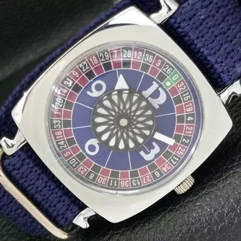 ШВЕЙЦАРСКИЕ МУЖСКИЕ ЧАСЫ С РУЧНЫМ ЗАВОДОМ В СТИЛЕ АРТ-ДЕКО, ВОССТАНОВЛЕННЫЕ, С ЦИФЕРБЛАТОМ СИНЕГО ЦВЕТА a431238-2 R106-a431238