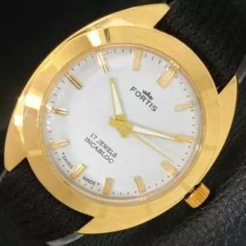 ШВЕЙЦАРСКИЕ МУЖСКИЕ ЧАСЫ С РУЧНЫМ ЗАВОДОМ, ВОССТАНОВЛЕННЫЕ, С БЕЛЫМ ЦИФЕРБЛАТОМ a431019-2 R105-a431019