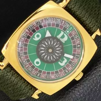 ШВЕЙЦАРСКИЕ МУЖСКИЕ ЧАСЫ В СТИЛЕ АРТ-ДЕКО С РУЧНЫМ ЗАВОДОМ, ОТРЕМОНТИРОВАННЫЕ, ЦИФЕРБЛАТ ЗЕЛЕНОГО ЦВЕТА a431281-2 R106-a431281