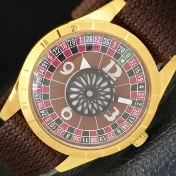 ШВЕЙЦАРСКИЕ МУЖСКИЕ МЕХАНИЧЕСКИЕ ЧАСЫ С РУЧНЫМ ЗАВОДОМ, ВОССТАНОВЛЕННЫЕ, С КОРИЧНЕВЫМ ЦИФЕРБЛАТОМ a430243-2 R102-a430243