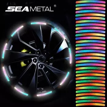 ШВОВОЙ МЕТАЛЛ 20 шт.. Радужные светоотражающие наклейки на колеса автомобиля, светящиеся ночные предупреждения, предупреждающая наклейка Type A